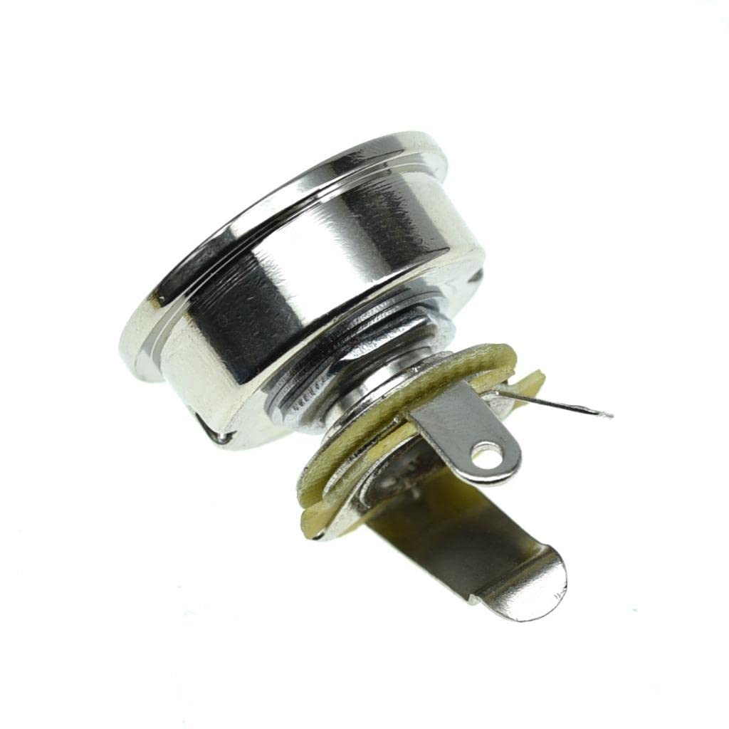 Dopro Nickel Electric Guitar Jackplate Metric Brass Electrosocket Jack Plate with Nickel Brass Mono Output Jack and Screws Fits